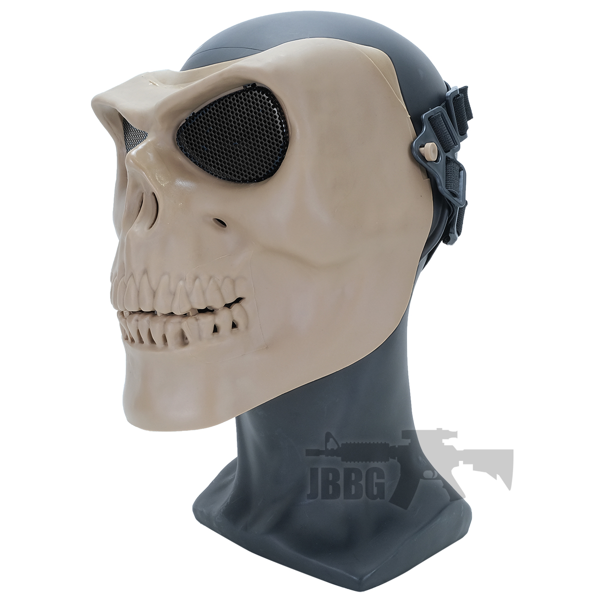 SRC Full Face Skull Airsoft Mask V2 Tan with Round Holes