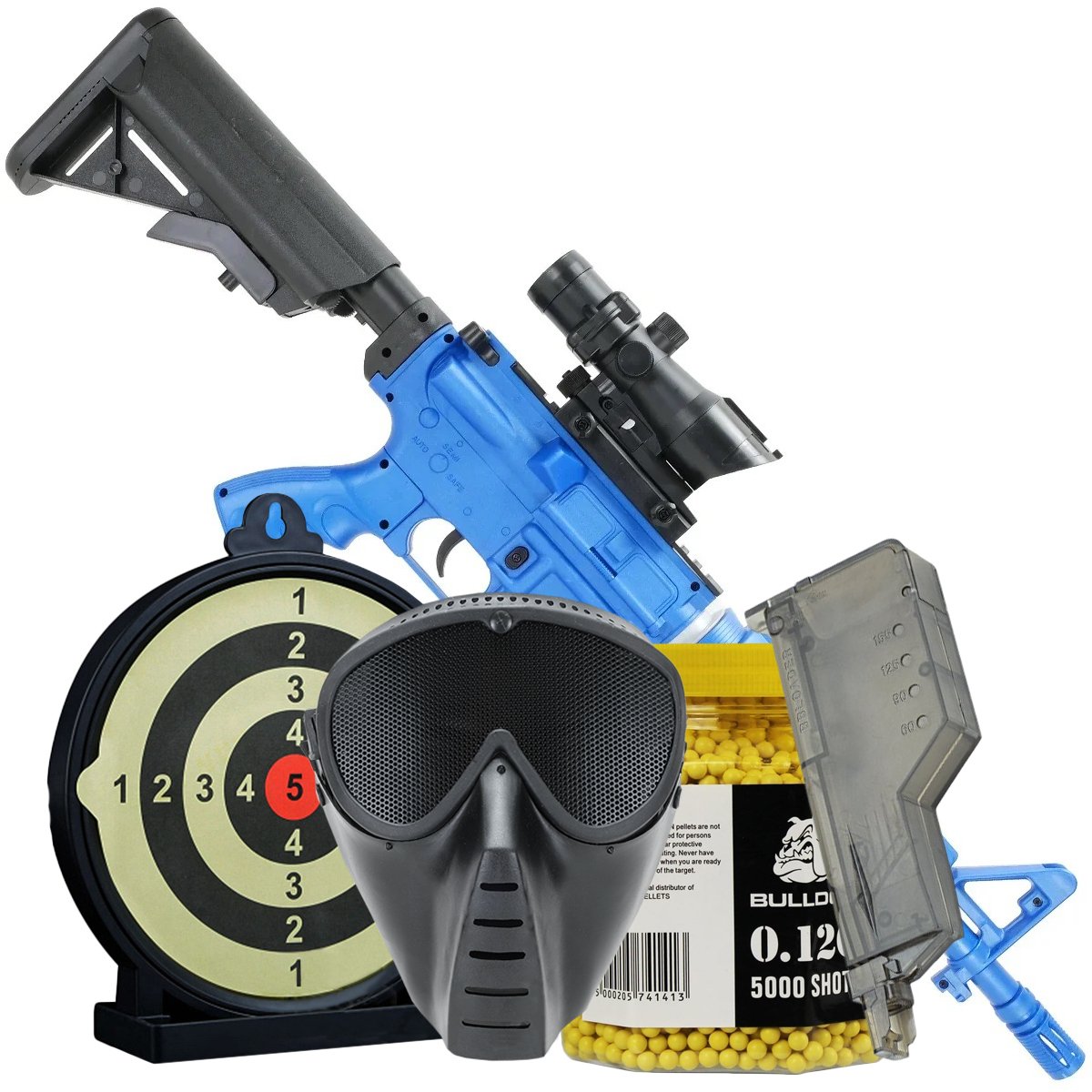 8908A CQB Spring M4 BB Gun Bundle Set Offer blue 1