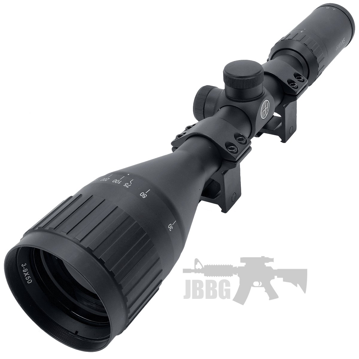 Fast Mount 39x50 AO (Mil Dot) Hawke Scope with Weaver Mounts