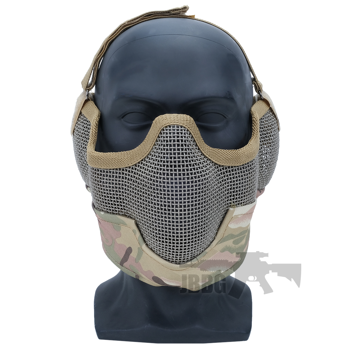 Airsoft Mesh Lower Mask with Ear Protection Multicam