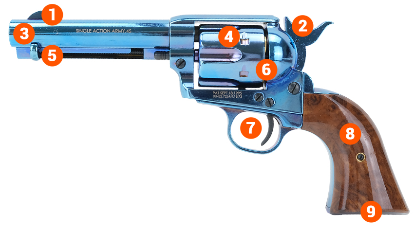 King Arms SAA 45 Peacemaker Airsoft Gas Revolver S – Blue Info 1