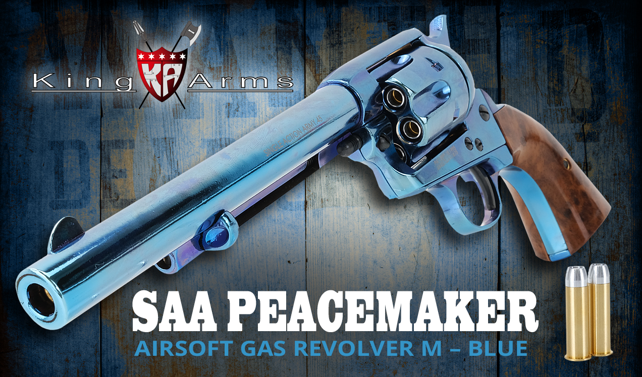 bb guns King Arms SAA 45 Peacemaker Airsoft Gas Revolver M – blue v2 b1s