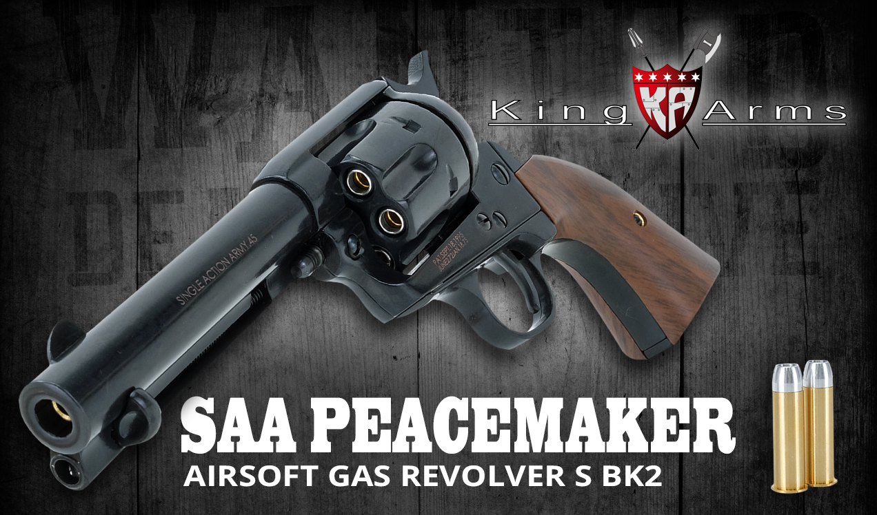 bb guns King Arms SAA 45 Peacemaker Airsoft Gas Revolver S BK V2