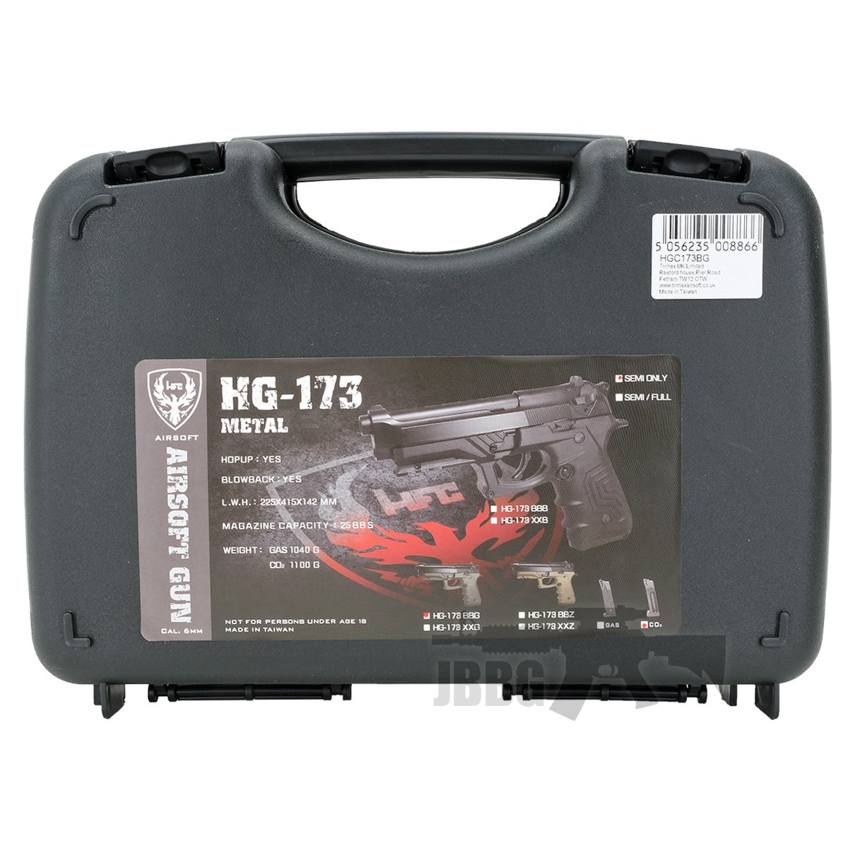 HG173 Tac M92 Co2 Metal Airsoft Pistol Green - box