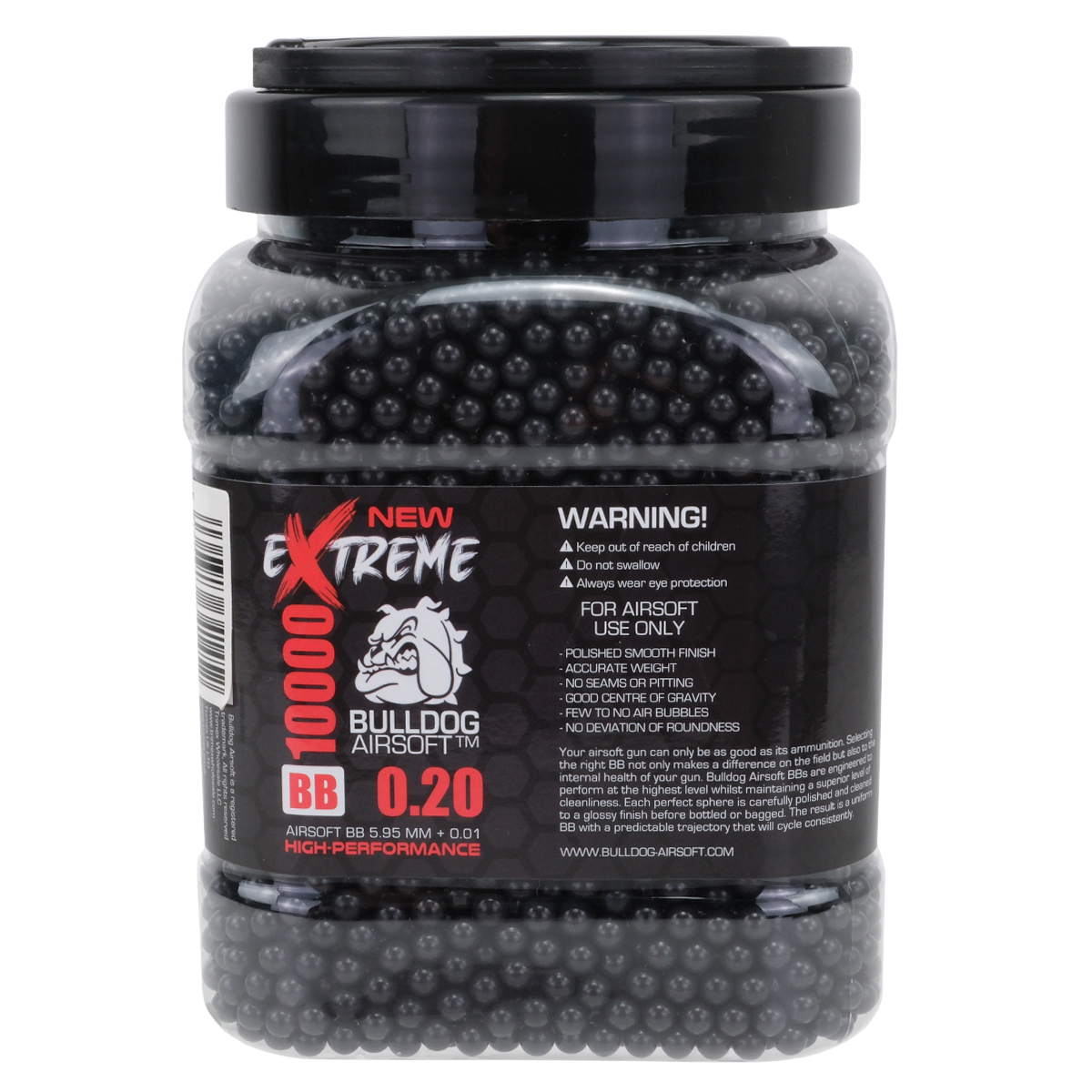 Extreme Bulldog 0.20g Black 10000 Airsoft BB Pellets