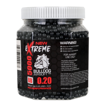 Extreme Bulldog 0.20g Black 5000 Airsoft BB Pellets (NEW)