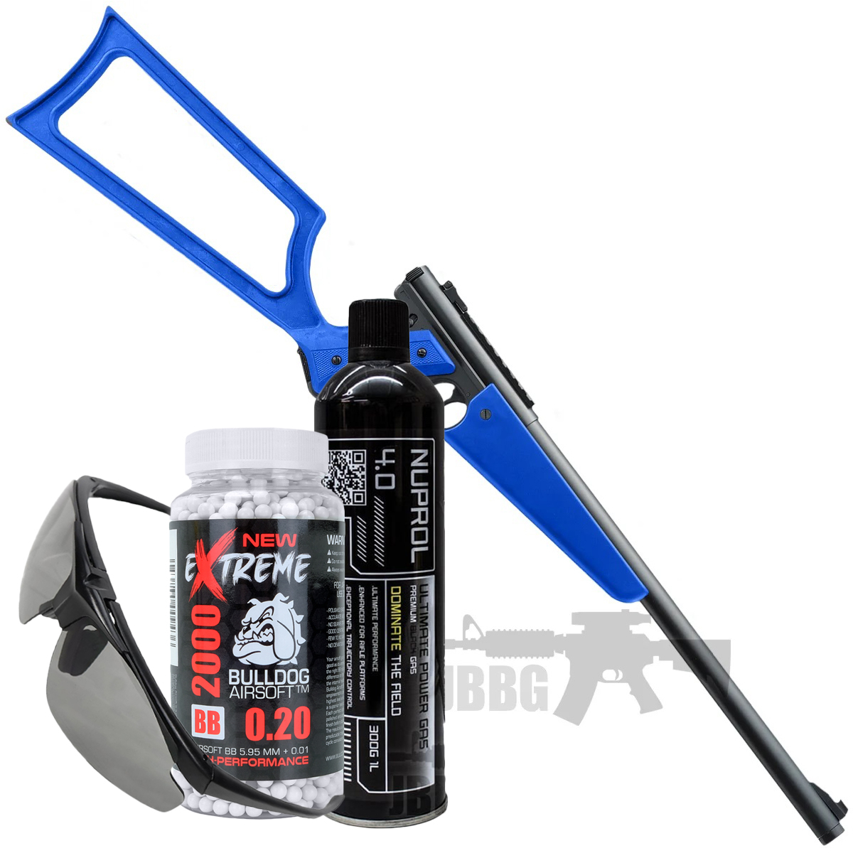 Bundle Offer KJ Works MK1 Carbine Gas Airsoft Rifle Set Blue 1