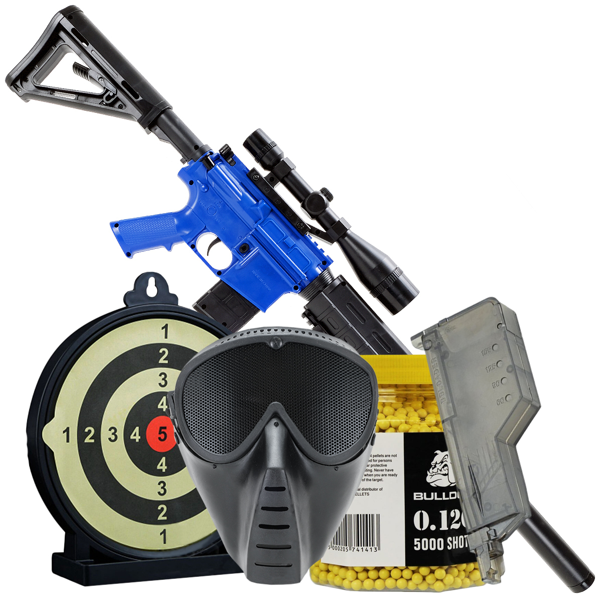 P1158D Spring Airsoft BB Gun Bundle Set Offer blue 11