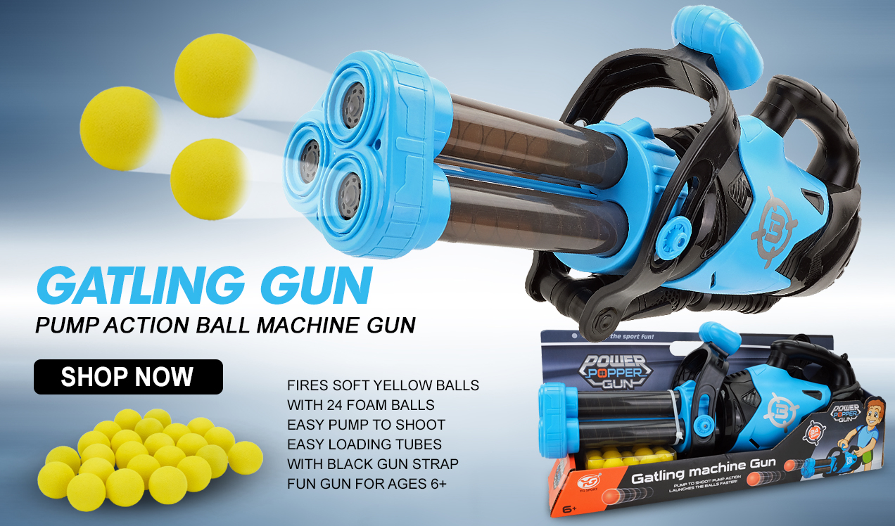 Pump Action Foam Ball Gatling Machine Gun