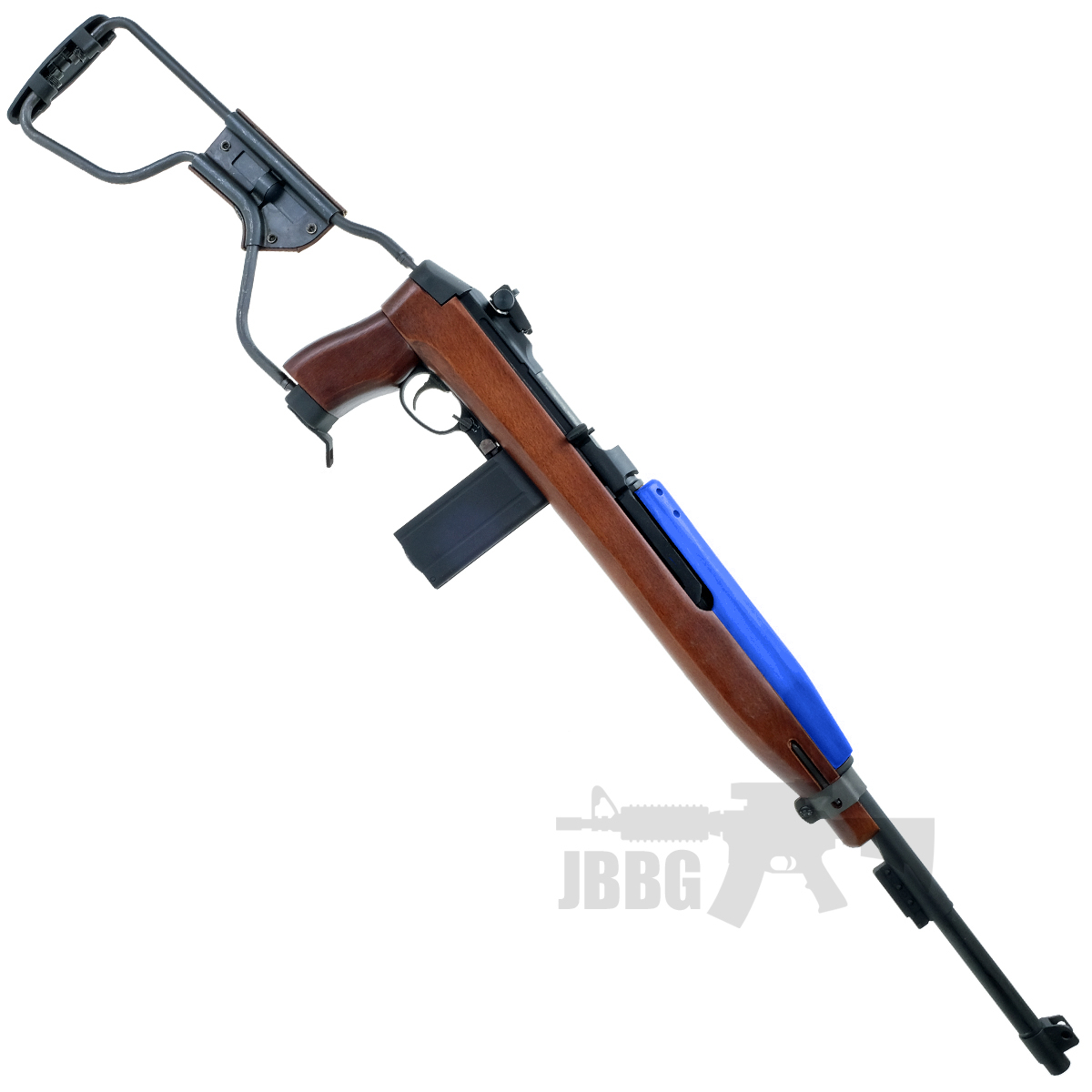 King Arms M1A1 Paratrooper Carbine CO2 Blowback Rifle Real Wood Blue