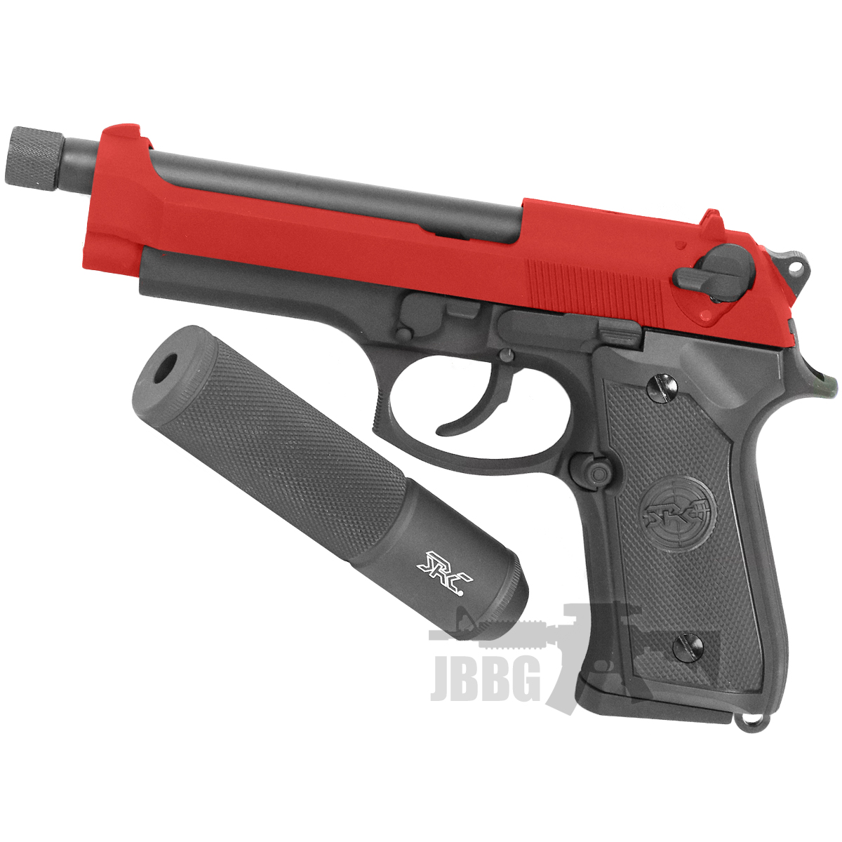 SR92 X2 Gas Airsoft Pistol with Silencer red 1