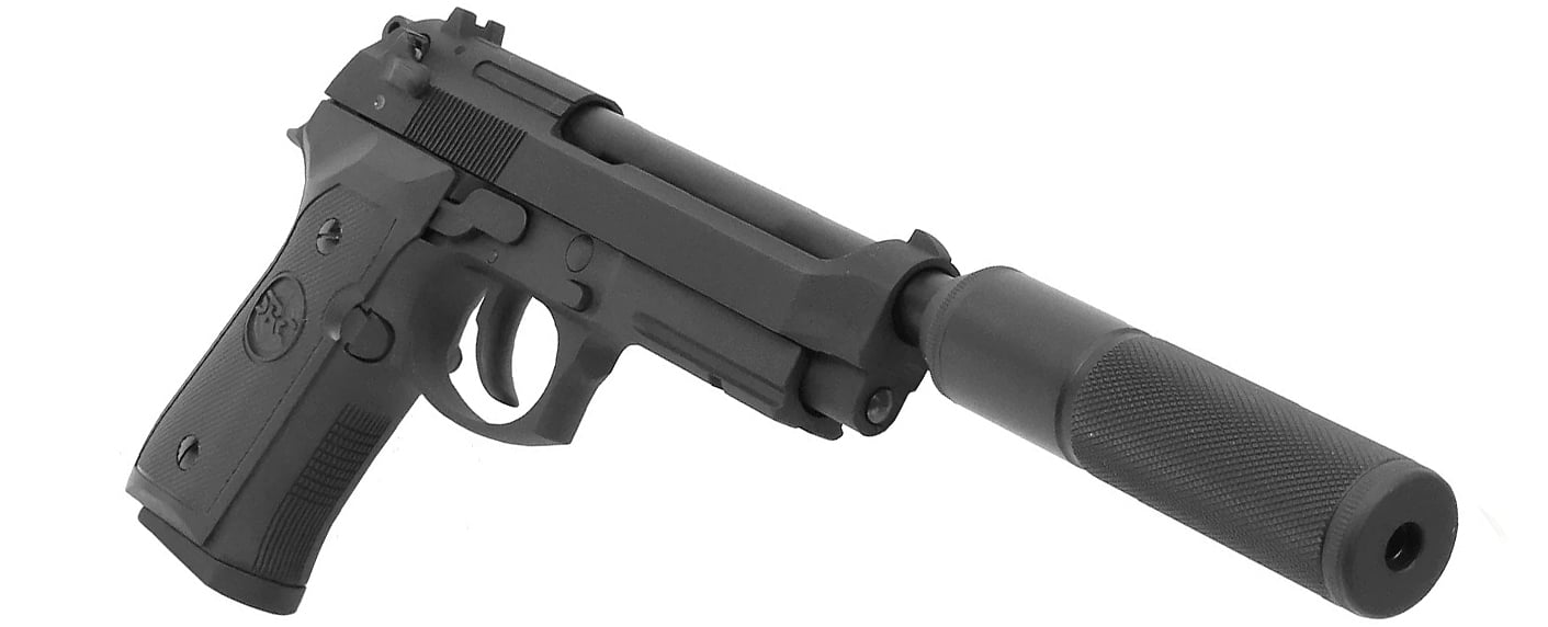 SR92 X2 Gas Airsoft Pistol with Silencer