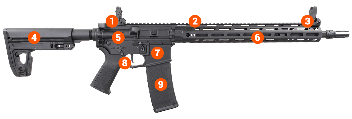 Double Eagle M906A 16 M-LOK M4 AR-15 AEG Falcon EFCS