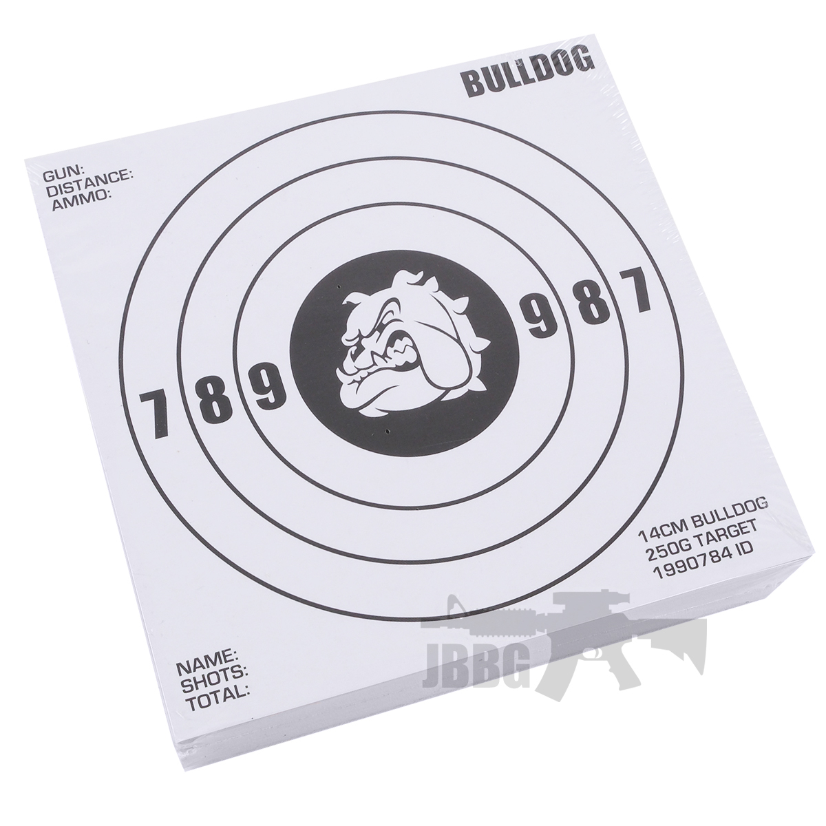 100 Card Targets 14cm Square White Bulldog