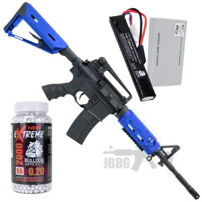 Bulldog ST Alpha QD Airsoft Gun AEG Bundle Set Blue v1