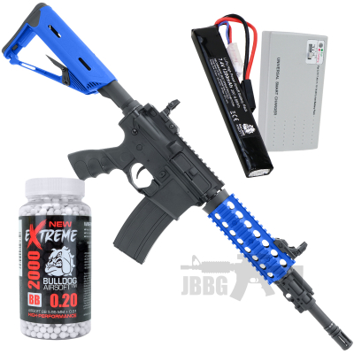 Bulldog ST Beta QD Airsoft Gun AEG Bundle Set Blue f55