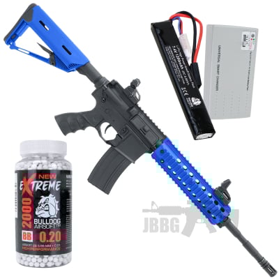 Bulldog ST Delta L QD Airsoft Gun AEG Bundle Set Blue g66