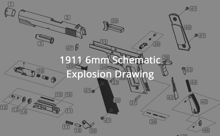1911 Explosion Drawing 6mm
