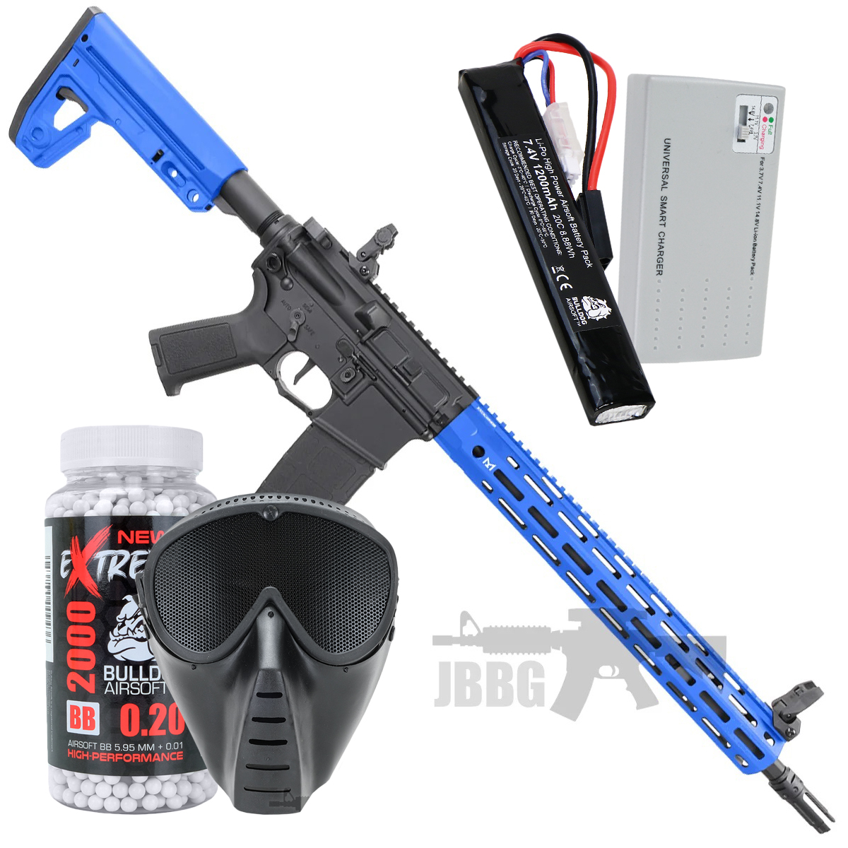 Bulldog ST Beta QD Airsoft Gun AEG Bundle Set Blue