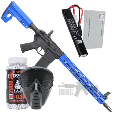 Bulldog ST Beta QD Airsoft Gun AEG Bundle Set Blue
