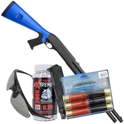 Bundle Offer M56AL Airsoft Shotgun Blue