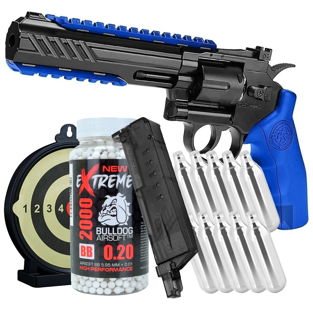 Bundle Offer SRC 6 Inch Titan Full Metal CO2 Airsoft Revolver