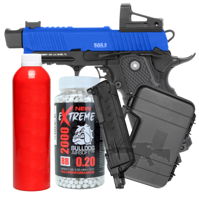 SAS II Ultralight Gas Blowback Airsoft Pistol with MOS Bundle