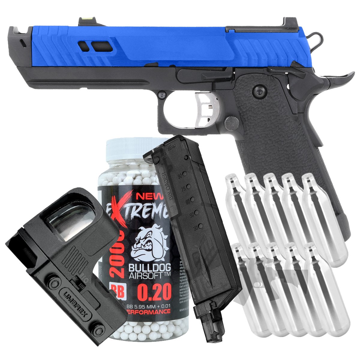 SRC Dark Viper Dual Power Blowback MOS Airsoft Pistol with Co2 Mag Bundle Offer