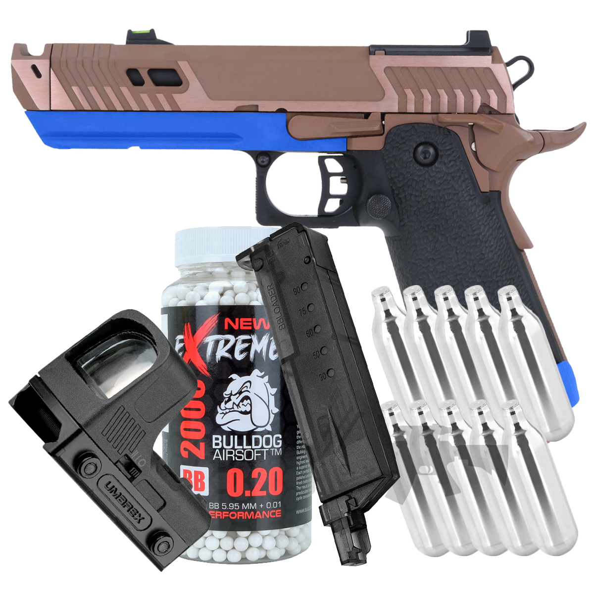 SRC Sahara Viper Dual Power Blowback MOS Airsoft Pistol with Co2 Mag Bundle Offer