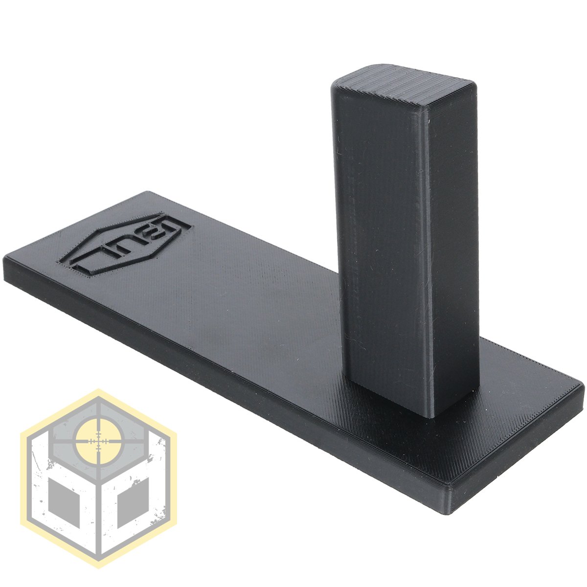 Bull pistol stand with Black logo 4 jpg