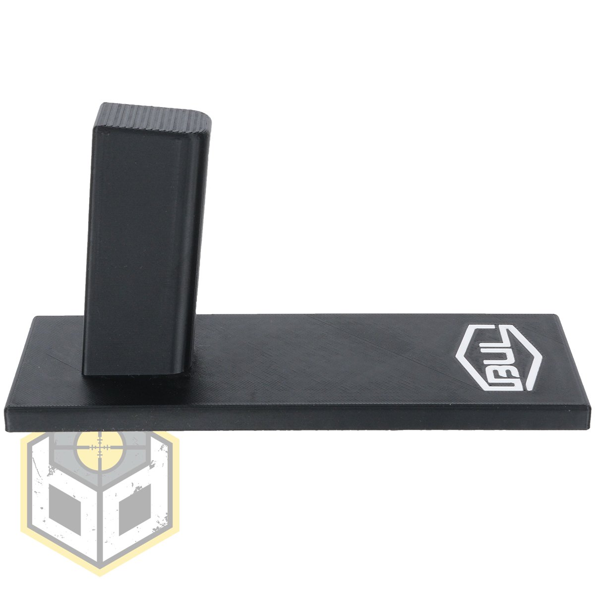 Bull pistol stand with logo 2 jpg