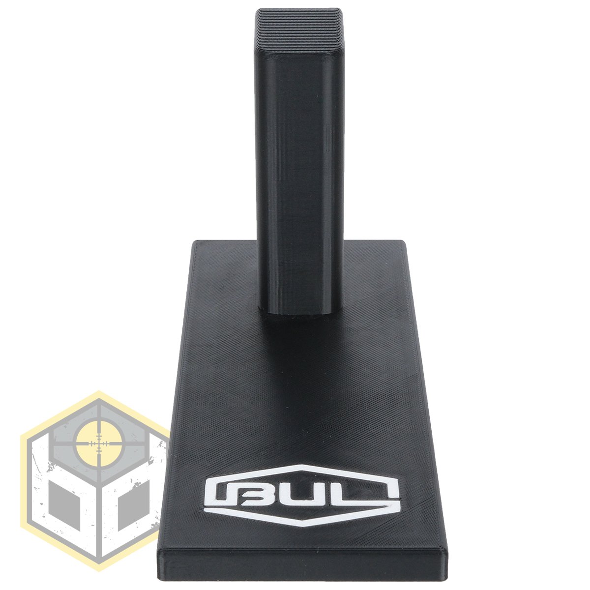Bull pistol stand with logo 3 jpg