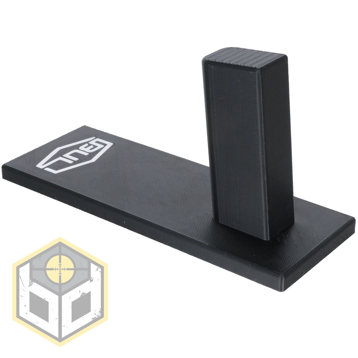 Bull pistol stand with logo 5 jpg