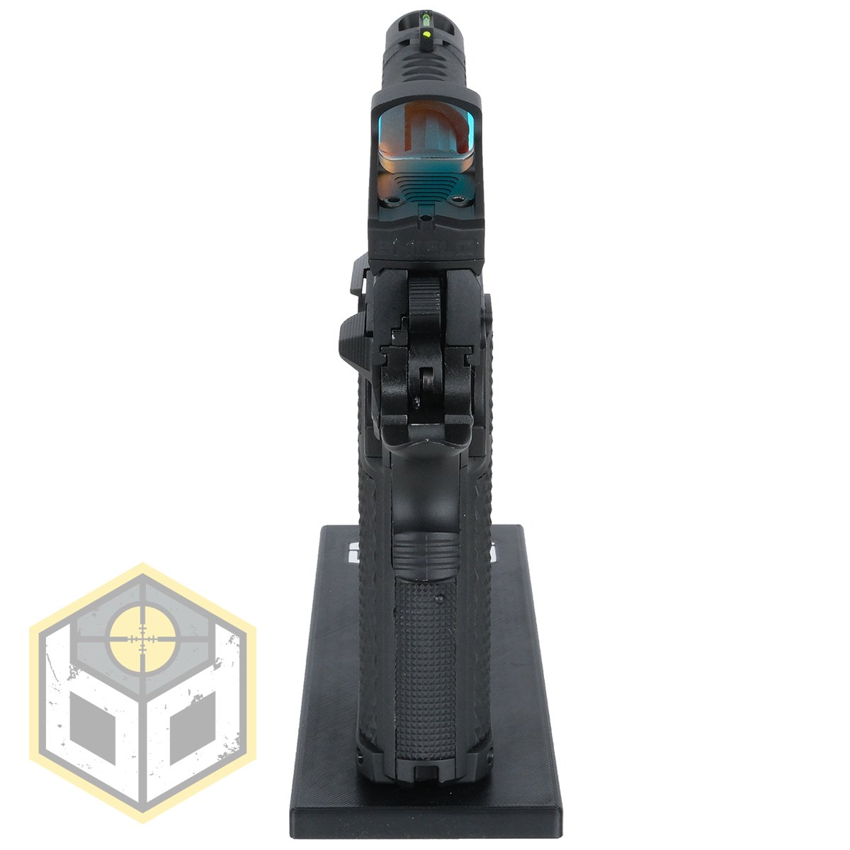 Bull pistol stand with logo 8 jpg