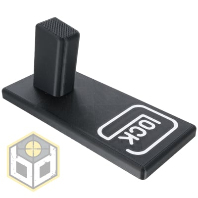 Glock Pistol Stand with Logo 1 jpg