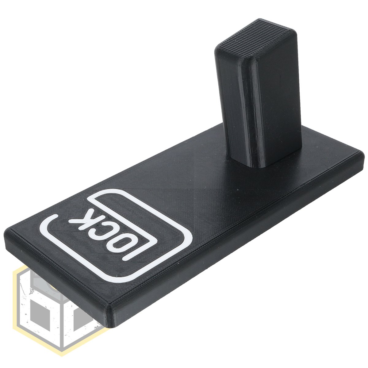 Glock Pistol Stand with Logo 2 jpg