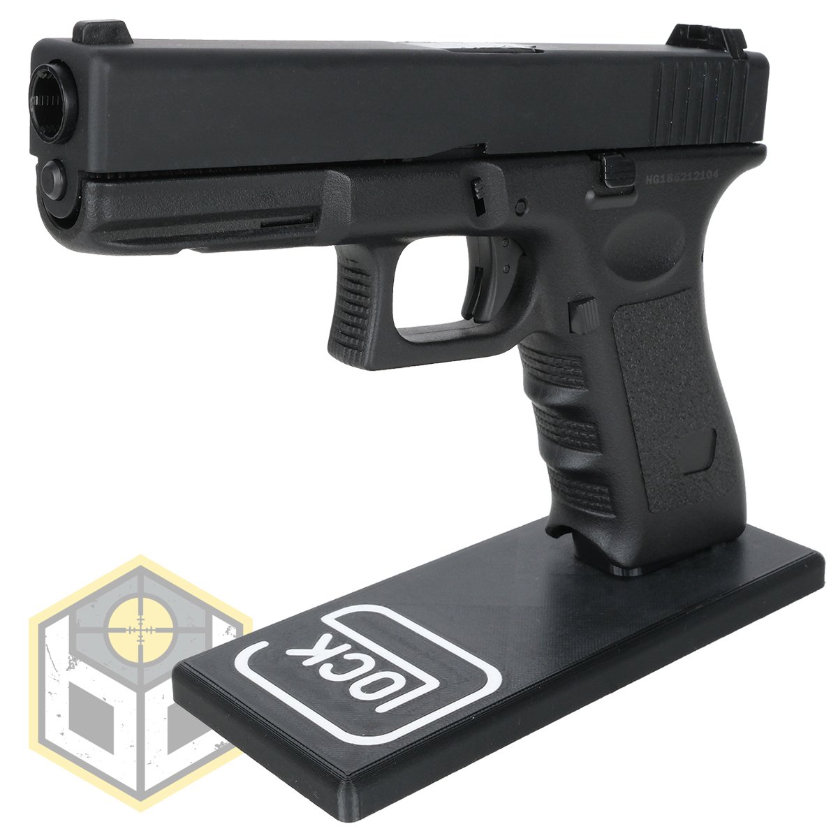 Glock Pistol Stand with Logo 8 jpg