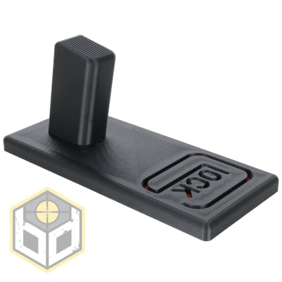 Glock Pistol Stand with Red Logo 1 jpg