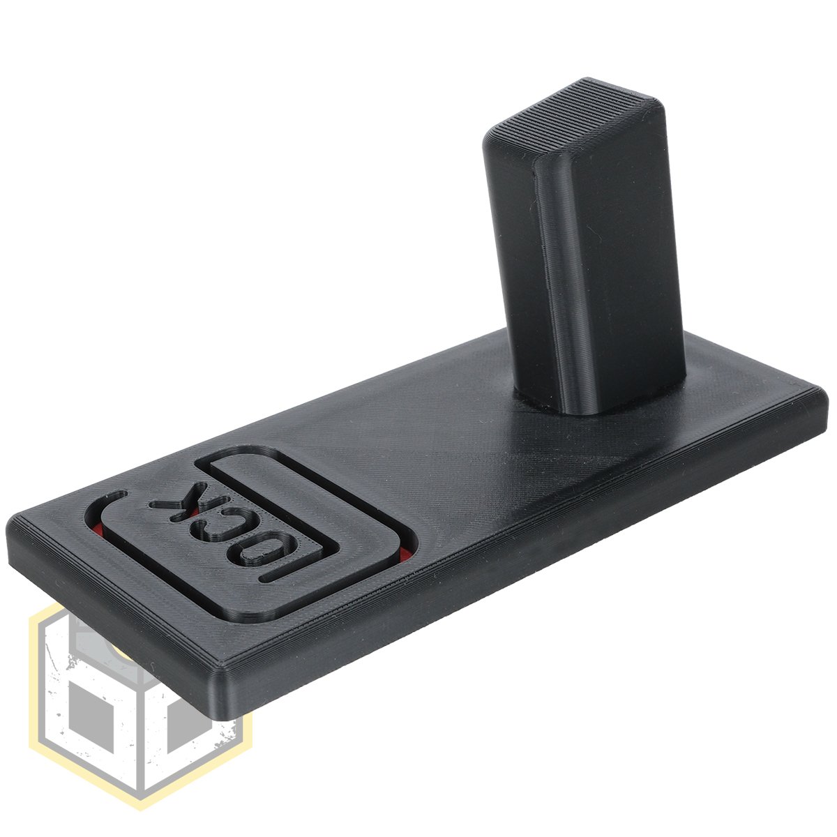 Glock Pistol Stand with Red Logo 3 jpg
