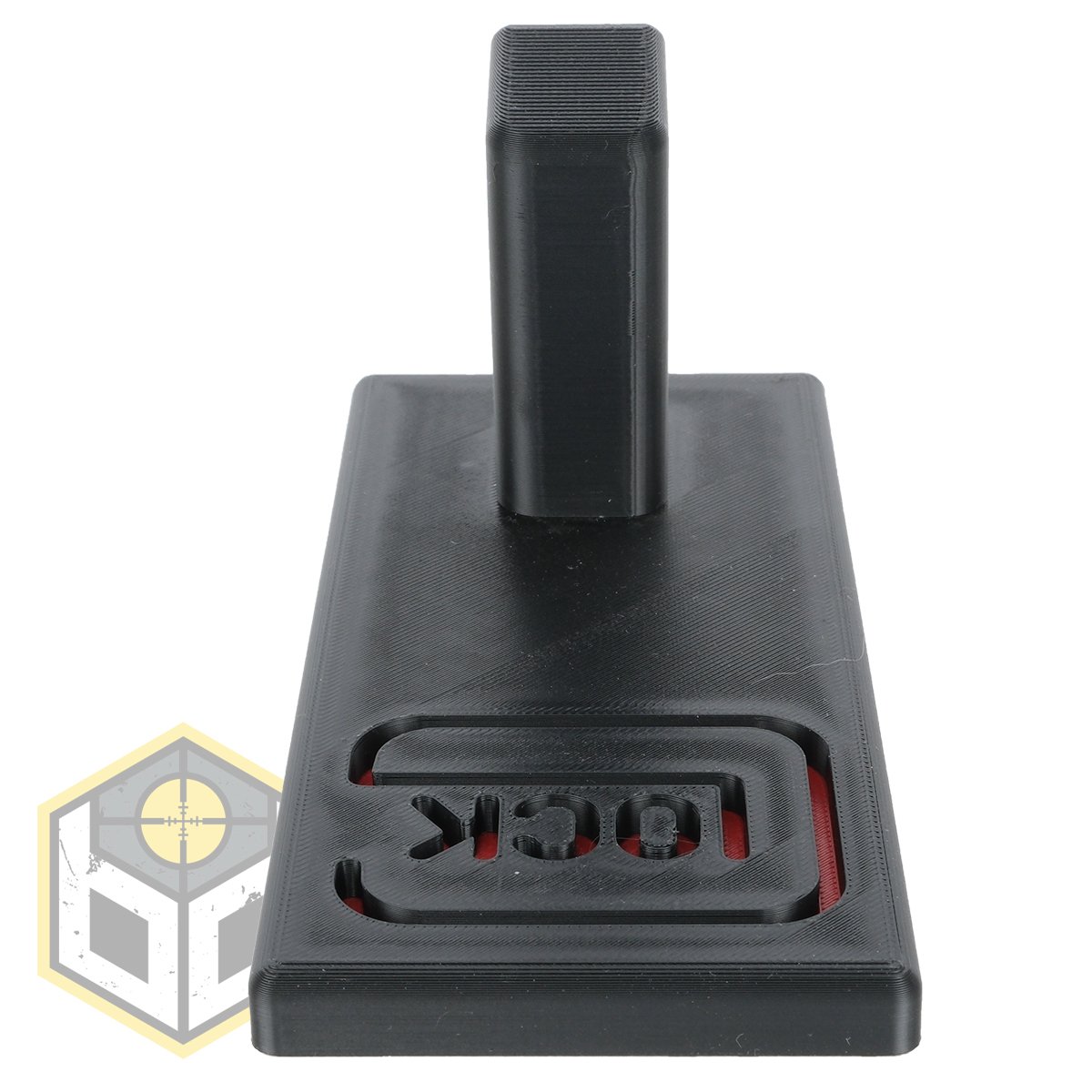 Glock Pistol Stand with Red Logo 4 jpg