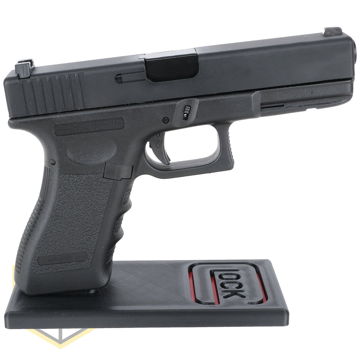 Glock Pistol Stand with Red Logo 7 jpg