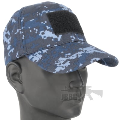 TX Marine Digital Camo Baseball Cap – Blue, Adjustable with Velcro Patches