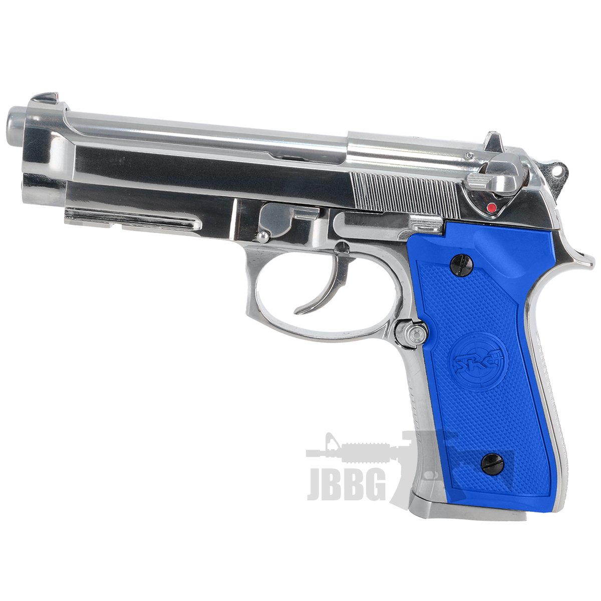 SR-92 A1 Silver Gas Blowback Airsoft Pistol Blue