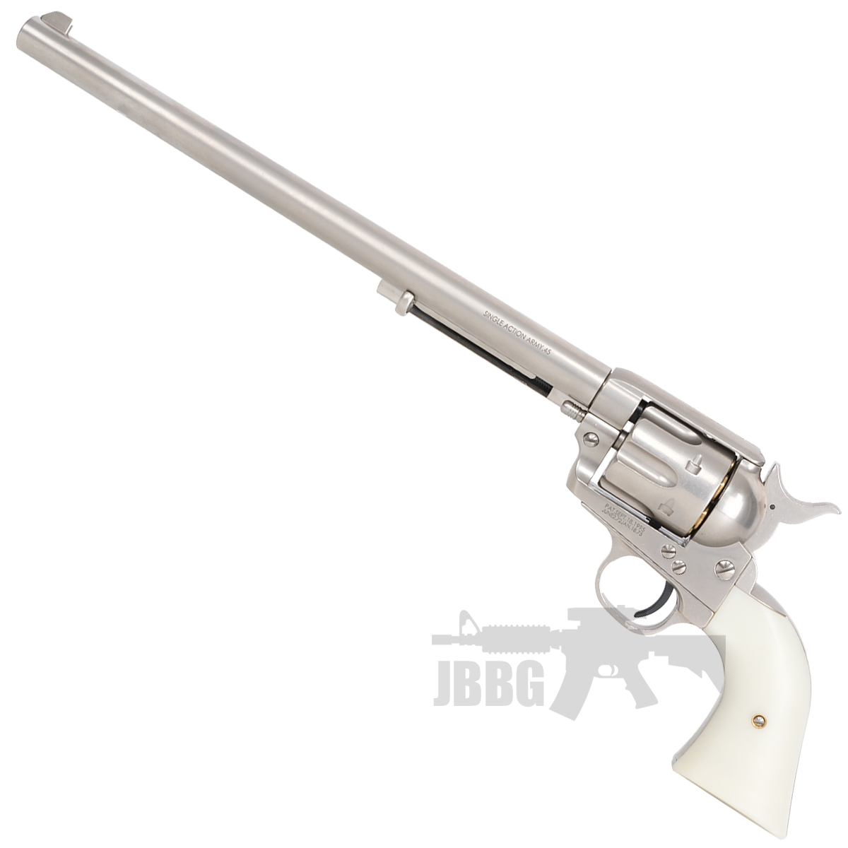 King Arms SAA .45 Peacemaker Airsoft Gas Revolver L Single-Action 11 inch Barrel - Silver
