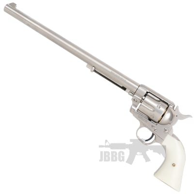 King Arms SAA .45 Peacemaker Airsoft Gas Revolver L Single-Action 11 inch Barrel - Silver