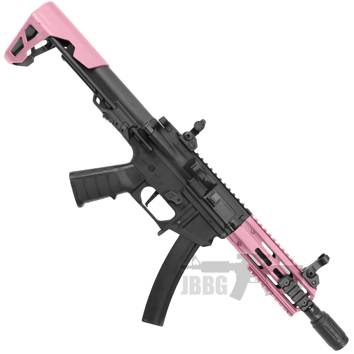 King Arms PDW 9mm SBR M-Lok Airsoft AEG Rifle Two-Tone Pink