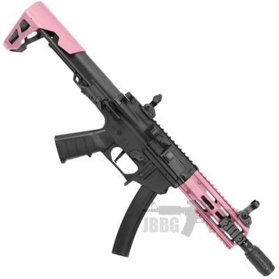 King Arms PDW 9mm SBR M-Lok Airsoft AEG Rifle Two-Tone Pink