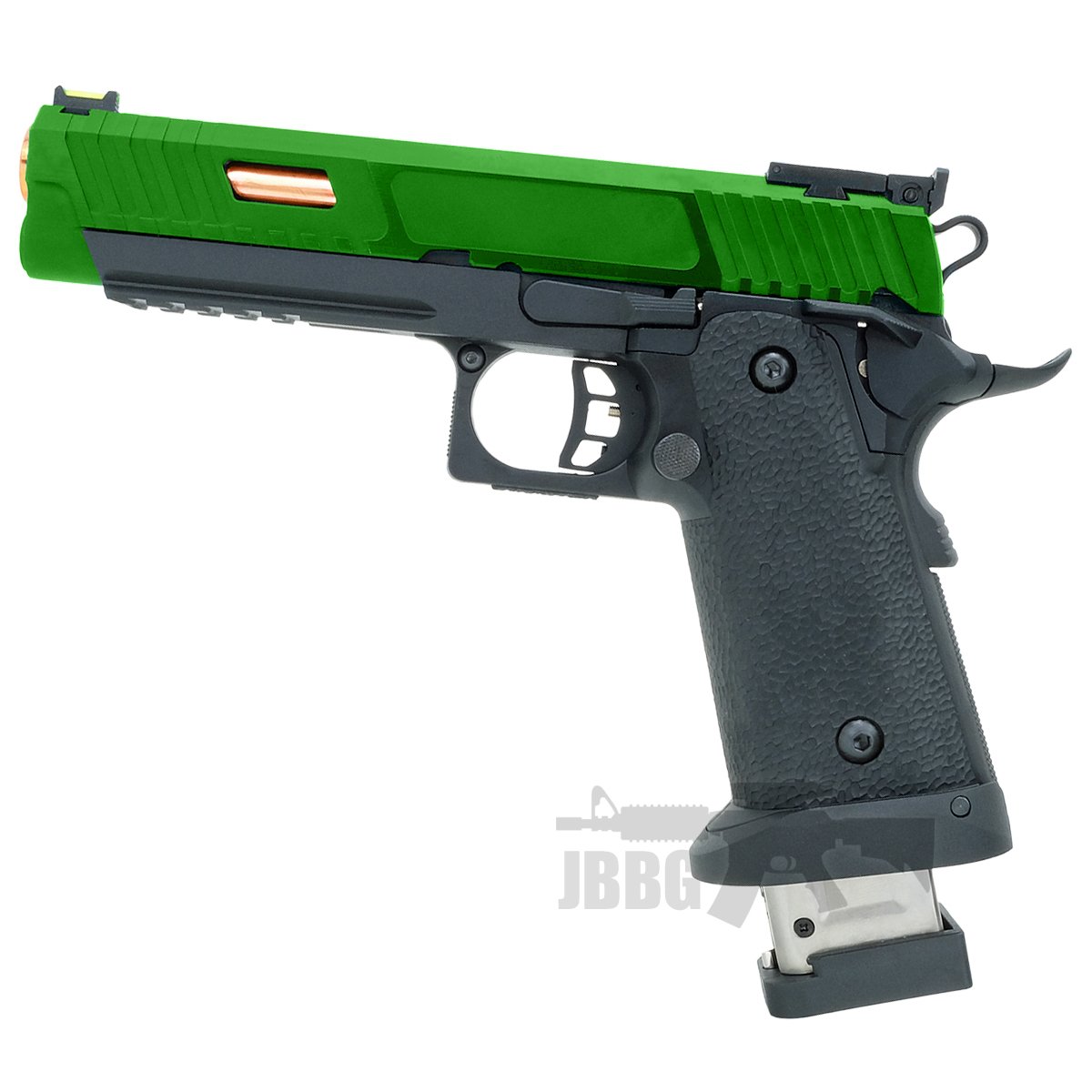 Baba Yaga Beta Combat Master Hi-Capa Co2 Blowback Airsoft Pistol Two-Tone Green