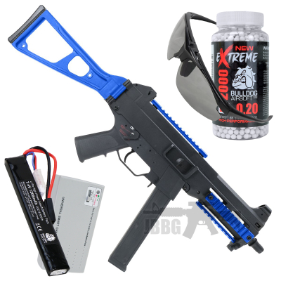 Bundle Offer UMC AEG SMG Classic Army CA043P Airsoft Gun Two-Tone Blue