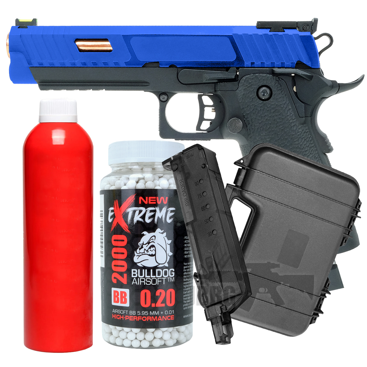 Bundle Offer Baba Yaga Beta Combat Master Hi-Capa Airsoft Pistol Two-Tone Blue GB0766XBL